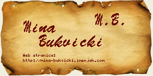 Mina Bukvički vizit kartica